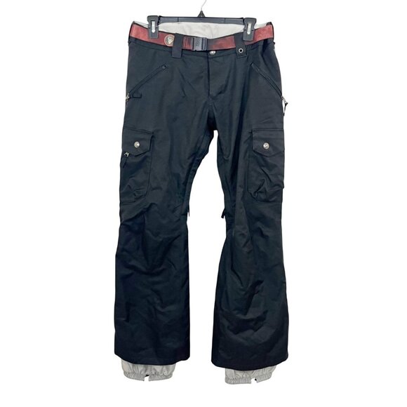 Burton Women's Black Snow Pants with Belt - Size Small - Picture 1 of 12